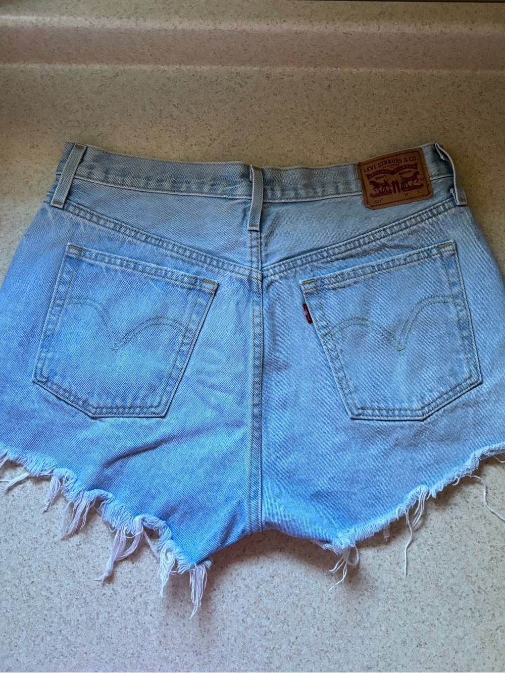 Levi's 501 Classic Light Wash High-Rise Denim Cutoff Jean Shorts